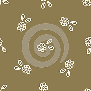 Seamless background flower gender neutral pattern. Whimsical minimal earthy 2 tone color. kids nursery wallpaper or boho