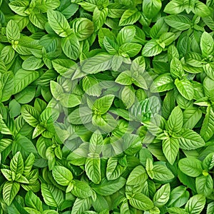 Seamless background of fresh mint leaves