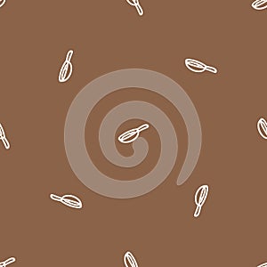 Seamless background frying pan gender neutral baby pattern. Simple whimsical minimal earthy 2 tone color. kids nursery