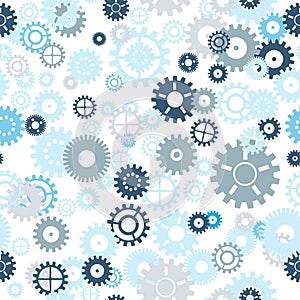 Seamless background with gears on white background