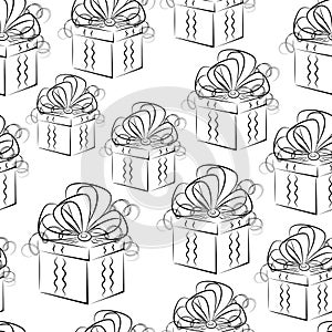 Seamless Background with Gift Boxes