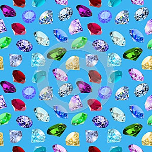 seamless background with glittering precious stones