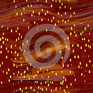 Seamless background with golden drops on brown  grunge stripe  wavy transparent backdrop