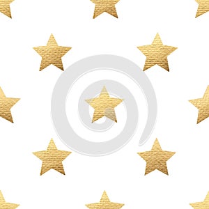 Seamless background with golden texture stars