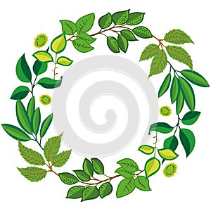 Seamless background with green leaves