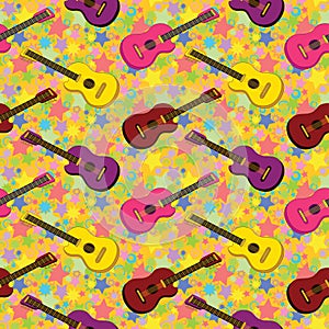 Seamless background, guitars