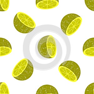 Seamless background of halves of citrus