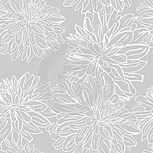 Seamless background with hand drawn peonies flowers. Vector