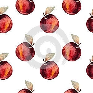 Seamless pattern, Apple, watercolor, modern design