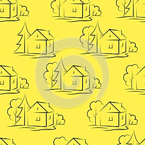 Seamless Background, Houses