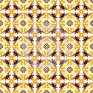 Seamless background image of vintage yellow flower vine pattern.