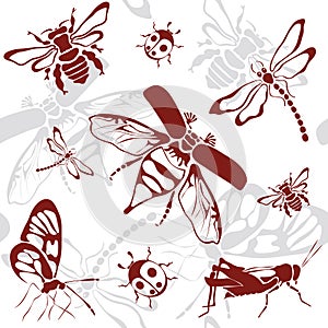 Seamless background insects