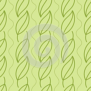 Seamless background of leaves in nature style