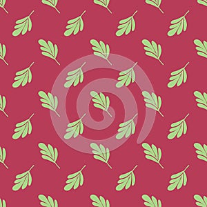 Seamless background of leaves in nature style