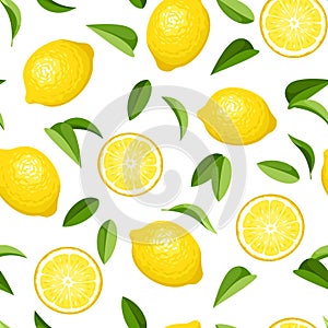 Seamless background with lemons.