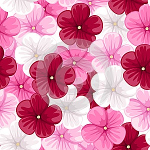 Vector Seamless background with mallow flowers. photo