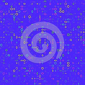 Seamless background from multi-colored rings on a blue background