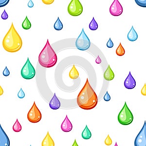 Seamless background with multicolored drops.