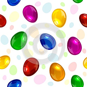 Seamless background with multicolored Easter eggs