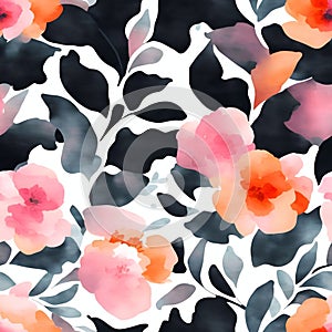 seamless background -nature flower- watercolor- hand painted illustration- seamless pattern. paper, cover, fabric, interior