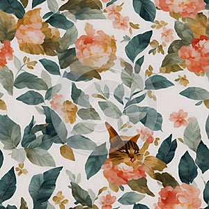 seamless background -nature flower- watercolor- hand painted illustration- seamless pattern. paper, cover, fabric, interior