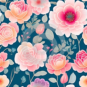 seamless background -nature flower- watercolor- hand painted illustration- seamless pattern. paper, cover, fabric, interior