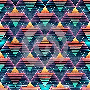 Seamless background pattern. Abstract geometric pattern in 80s retro style