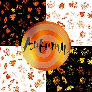 Seamless background pattern with autumn leaves.