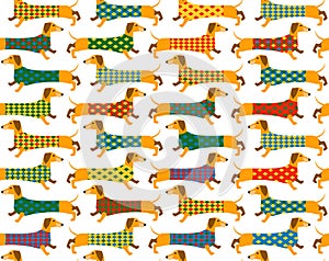 Seamless background pattern with a Basset Hound.