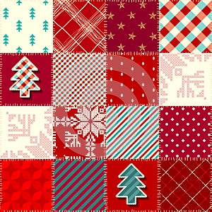 Patchwork textile pattern. Seamless quilting design background.