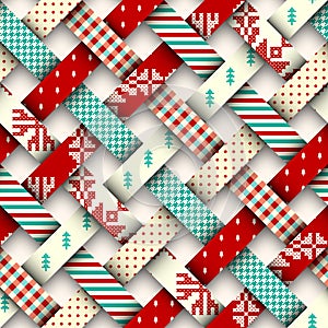 Patchwork textile pattern. Seamless quilting design background.