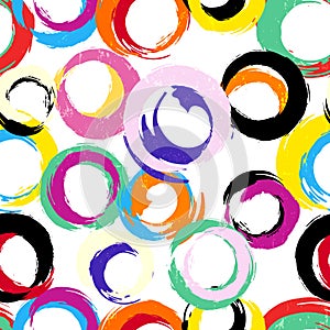 Seamless background pattern, with circles, strokes and splashes