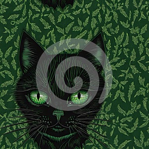 Seamless background cat. Seamless pattern connecting horizontally and vertically. Seamless styling of both
