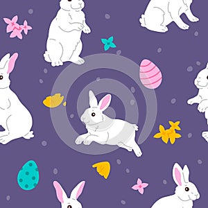 seamless background pattern with Easter bunnies