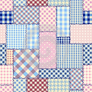 Geometric patchwork pattern of a squares.
