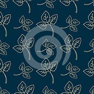 Seamless background pattern with leaves. Healthy lifestyle. Vector illustration