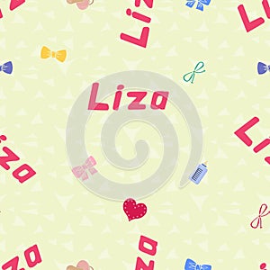 Seamless background pattern name Liza of the newborn