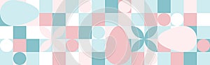 Seamless background pattern for the spring holiday of Easter with a texture of circles and squares.