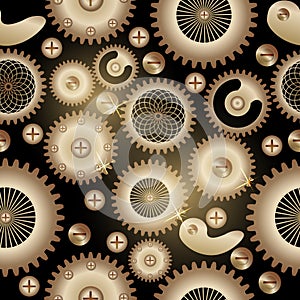 Seamless background pattern. The steampunk style.