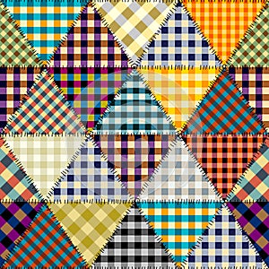 Patchwork textile pattern. Seamless quilting design background.