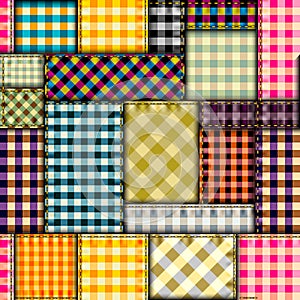 Patchwork textile pattern. Seamless quilting design background.