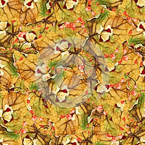 Seamless background pattern texture made of leaves
