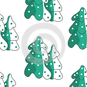 Seamless background pattern. Vector illustration, motives for kids, color patterns, christmas trees