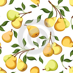 Seamless background with pears.