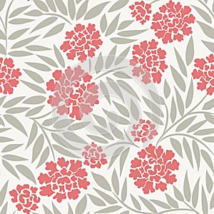Seamless background with peonies