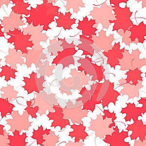 Seamless background with red maple leaves