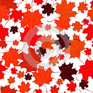 Seamless background with red maple leaves.