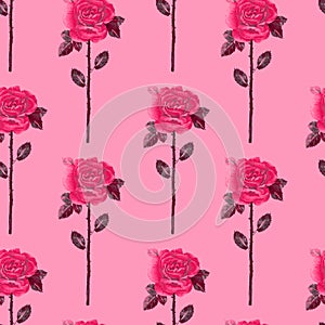 Seamless background with red roses