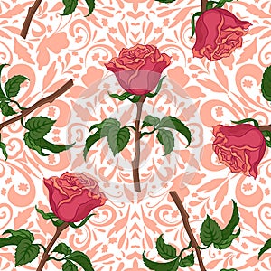 Seamless background, roses