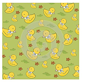 Seamless background with rubber duck